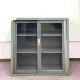引戸ガラススチール書庫  幅880×奥行400×高さ880mm ...