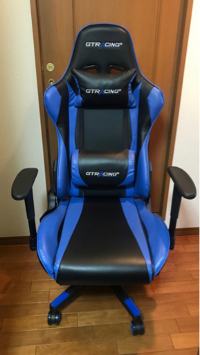 【お取引終了】  GTRacing　 ゲーミングチェア  ブルー GT002 東京都立川市引取限定