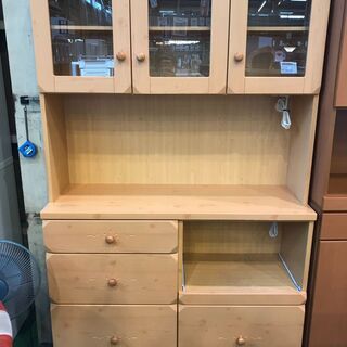 【愛品館八千代店】ニトリ　カントリー調　3枚扉キッチンボード　LESTY【愛八KT】