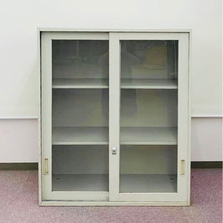 引戸ガラススチール書庫 幅900×奥行450×高さ1050mm ...