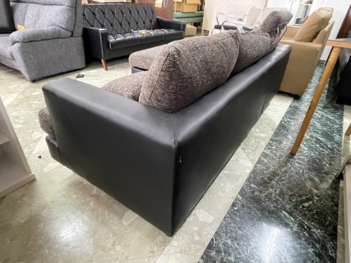 3人掛L字ソファ  中古品     リサイクルショップ宮崎屋住吉店 21.09.25  y