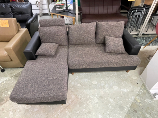 3人掛L字ソファ  中古品     リサイクルショップ宮崎屋住吉店 21.09.25  y