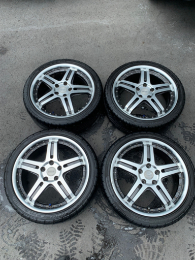 DDS 18インチ アルミ 4本 バリ山タイヤ付  225/40R18  7.5J/114.3/5穴