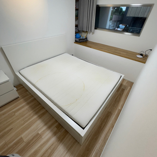 IKEAベッド、マットレス、クイーンサイズ、収納ボックス4個セット