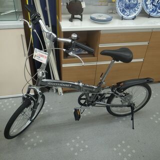 BAMBART 折りたたみ自転車 シルバー 20インチ 6段変速  Wサス  モノ市場半田店119