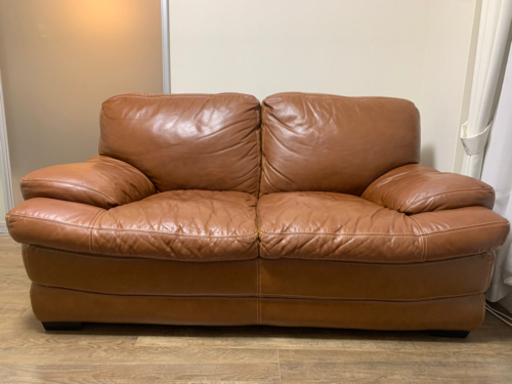 ニトリ　2人用本革ソファ