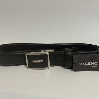バレンシアガ 牛革 メンズ ベルト ブラック カット調整可　新品未使用