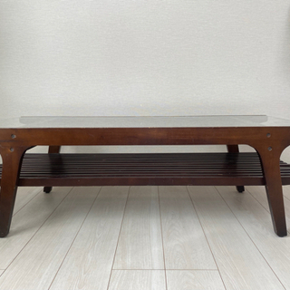 【美品】ガラス製ローテーブル