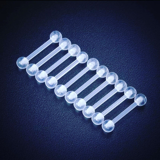 新品　クリアピアス　10個セット　アクリル　バーベル　柔らかい　...