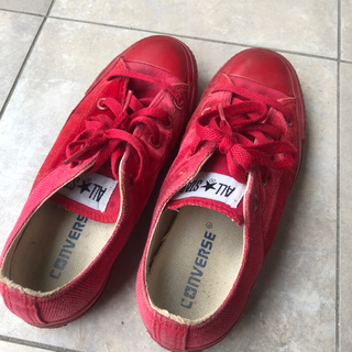 値下げ　CONVERS ALLSTAR☆ 赤スウェード23cm ...