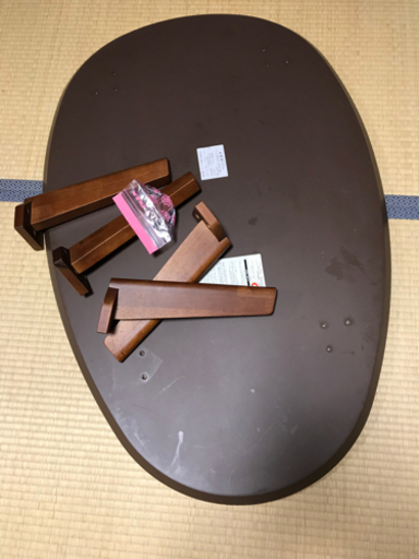 【購入価格29,800円】ウォールナットの木製ちゃぶ台　120cm丸 （ちゃぶ台/木製/楕円/座卓）
