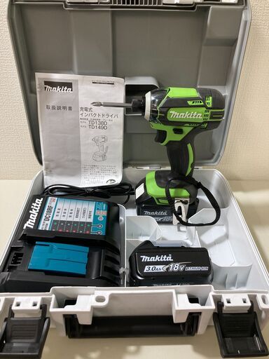 ★中古美品！ makita 18v 3.0Ah コードレスインパクトドライバ TD149DRFXL フルセット品！◎