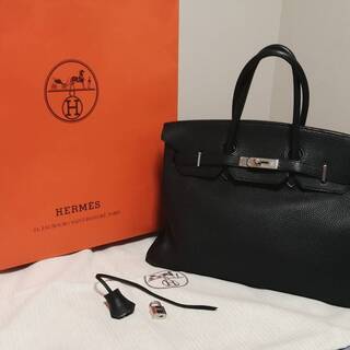 本物保証◎正規メンテ済【エルメス】バーキン35 トゴ　刻印□C  HERMES　ノワール（黒）シルバー金具