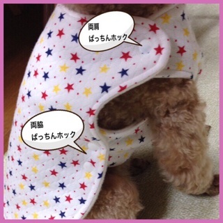 お洋服苦手なワンちゃんにも着せやすい犬服！（ホック式で脱着できる...