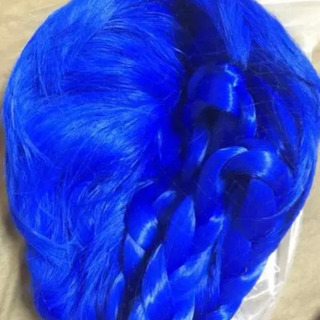美品　郵送対応 青 ウィッグ 三つ編みロング コスプレ マギ アラジン　ブルーの画像