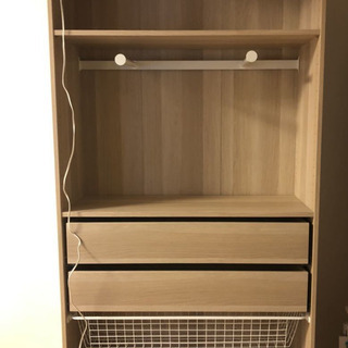 中古 IKEA PAX ホワイトステインオーク調　ワードローブ ...