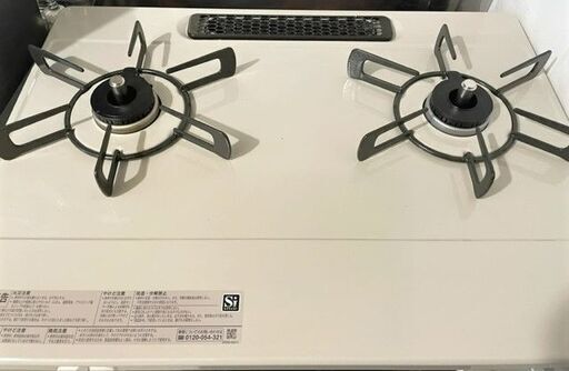 (リンナイ21年製 ほぼ未使用品）2口ガスコンロ 左強火力 プロパンガス用　　