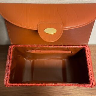 レトロ_ヴィンテージ_ハンドバッグ（レッドベース）の画像