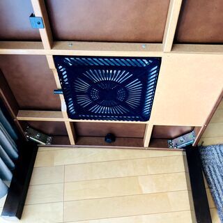 こたつにもなるお洒落ローテーブル 75cm×75cm, 高さ40cm-の画像