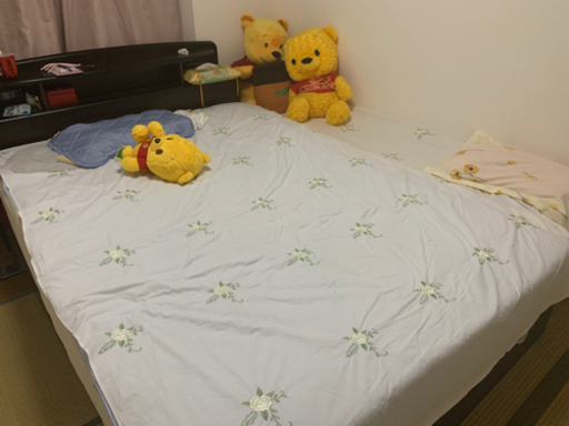 ダブルベット　低反発マット付き　引き出し２つも