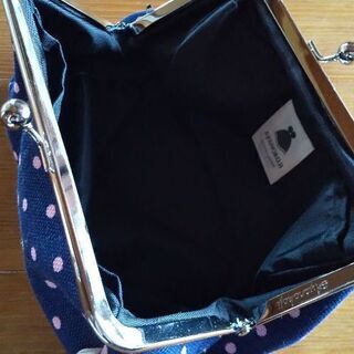 職人が手作りする京都のがま口専門店 AYANOKOJIあやの小路がま口ポーチ 紺×ピンク の画像