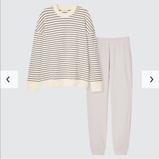 【新品未使用！】 ウルトラストレッチセット スウェット UNIQLO ボーダーの画像