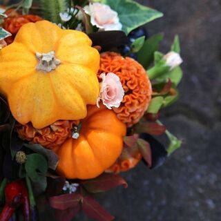 ハロウィンアレンジメント　体験レッスンの画像