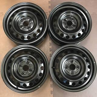 T08250921【新車外し？ 美品】トヨタ アクア 純正 スチール 15in 5.5J +45 PCD100 4本 カローラ フィールダー アクシオ 車検用にもの画像