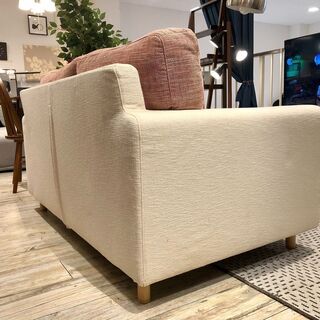 中古　HUKLA / 日本フクラ　2シーターソファ　フルカバーリングタイプ　フェザークッションの画像
