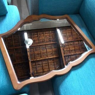 ウォールミラー カリモク 幅85cm 壁掛け鏡 木製 Karimoku 家具 札幌市東区 新道東店の画像