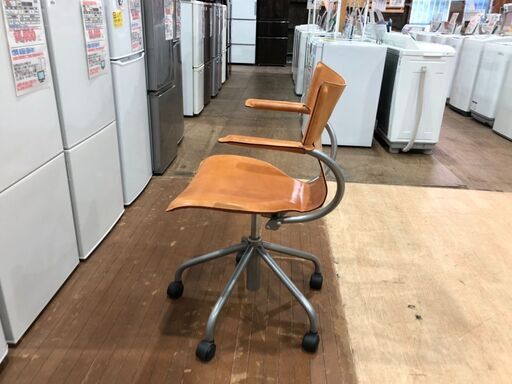 【愛品館市原店】カリモク Karimoku タンレザー デスクチェア【管理150-047421-104】
