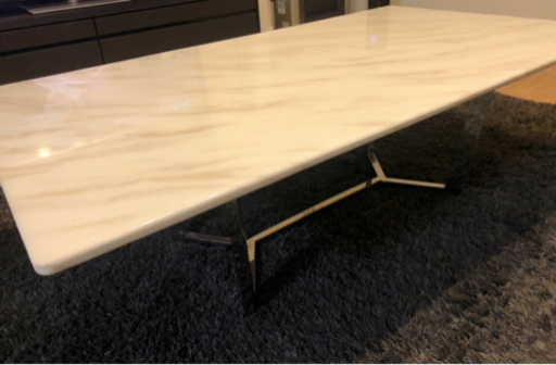 値下げ！Valencia バレンシア 天然大理石 リビングテーブル 幅125×奥行70×高さ42