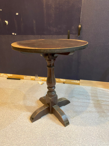 【中古】松本民藝家具　丸カフェテーブル　職人の手作り　ビンテージ家具