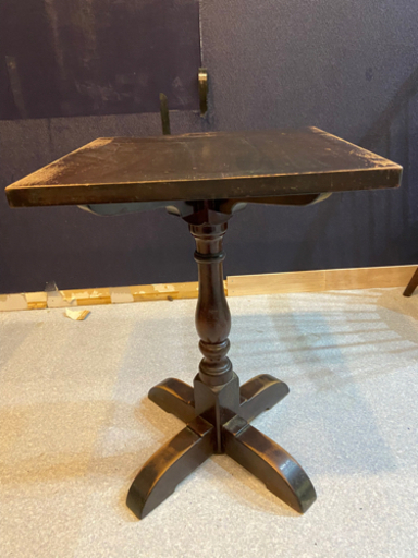 【【中古】松本民藝家具　四角カフェテーブル　職人の手作り　ビンテージ家具