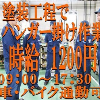 工場内での塗装スタッフ<ハンガー掛け作業>mh487の画像