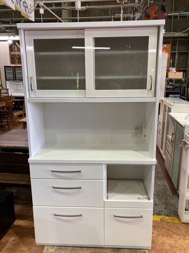 【愛品館市原店】ニトリ（NITORI）スライド扉キッチンボードコパン100【管理IKB007185-104】