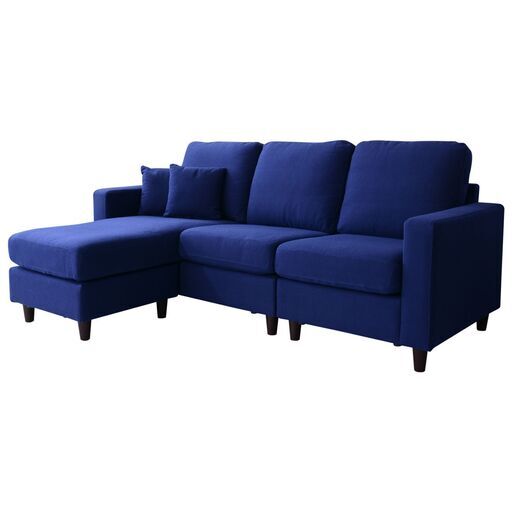 B3人掛けソファ【オプティモ3P／ネイビー色】ソファ 3人掛け ソファーベッド カウチ ローソファー 　訳あり B品 アウトレット品 ※定価41,990円