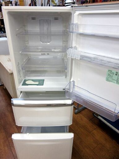 MITSUBISHI 3ドア冷蔵庫 2015年製 335L MR-C34Y-W 300Lクラス 自動製氷 ホワイト 三菱 札幌市 厚別