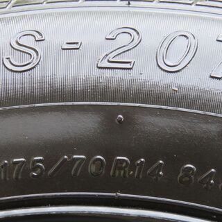 ◎あげます◎中古タイヤ175/70R14 4本セット ２分山鉄ホイール付き　ランクスの画像