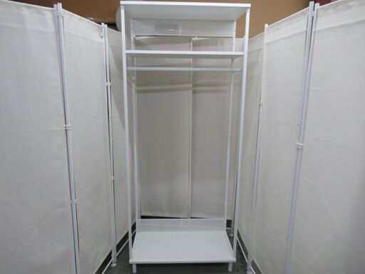 J3123/ワードローブ/ハンガーラック/衣類収納/ホワイト/白/イケア/IKEA/中古品/