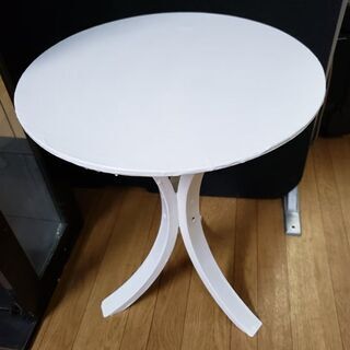 円形スツール（木製）白塗装品（中古）