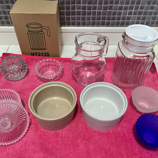 ガラス製品セット　ミルクピッチャー　小物入れ　ココット皿　小鉢