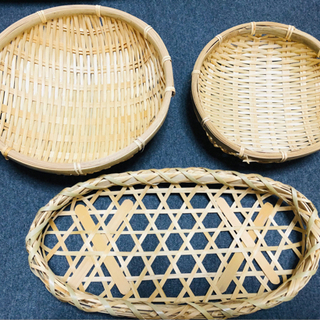 新品未使用 竹籠3個