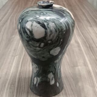 【韓国】高麗大理石壺 花瓶 サイズ/H330*W175*D175(mm) 花器 フラワーベース 製造番号付き【ILSHINSTONE】