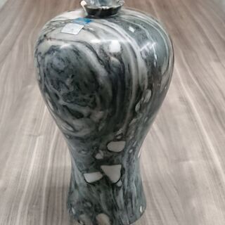 【韓国】高麗大理石壺 花瓶 サイズ/H330*W175*D175(mm) 花器 フラワーベース 製造番号付き【ILSHINSTONE】