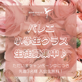 【バレエ🩰】小学生クラス 入会金無料キャンペーン🌷