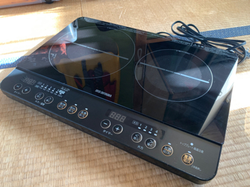 【アイリスオーヤマ】IH 2口コンロ 台付