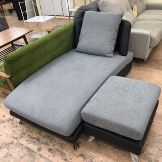 【引取限定】カウチ　スツール　グレー　オットマン付き【小倉南区葛原東】