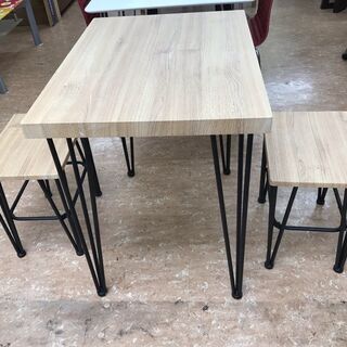 【引取限定】2人掛け ダイニングセット 茶×黒【小倉南区葛原東】
