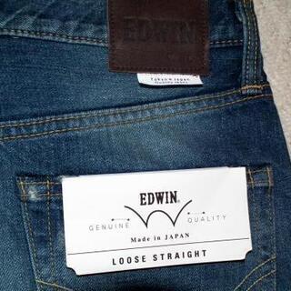 EDWIN 日本製 【新品未使用】ダメージ ジーンズ Sサイズ E-STANDARDの画像